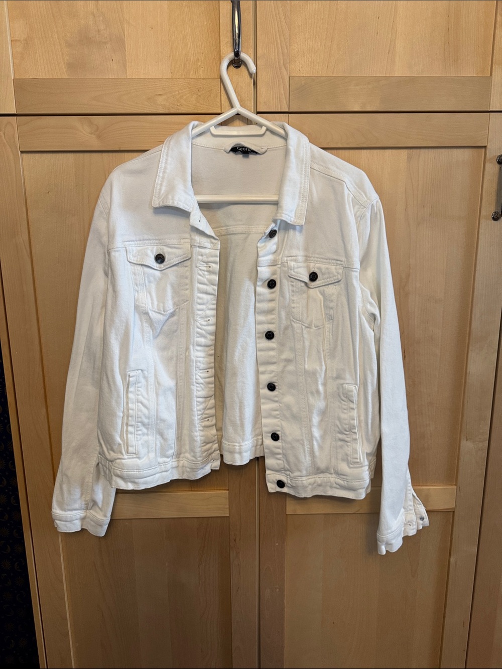 George White Denim Jean Jacket - Women's